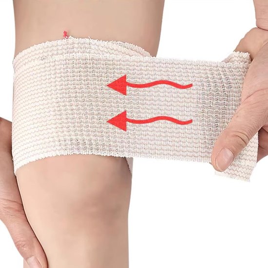 Set van 4 Elastische Sanitaire Maandverbanden, 15 cm x 4,5 m, Stevige Ondersteuning voor Blessures aan Enkel, Arm of Been, Ideaal voor Sport en Compressie — afbeelding 3