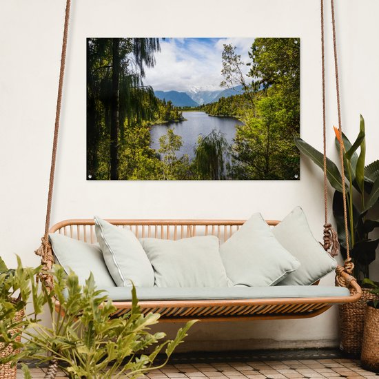 Forêt surplombant les glaciers Franz Josef et Fox en Nouvelle-Zélande Affiche de jardin 120x80 cm - Toile de jardin / Toile d'extérieur / Peintures pour l'extérieur (décoration de jardin)