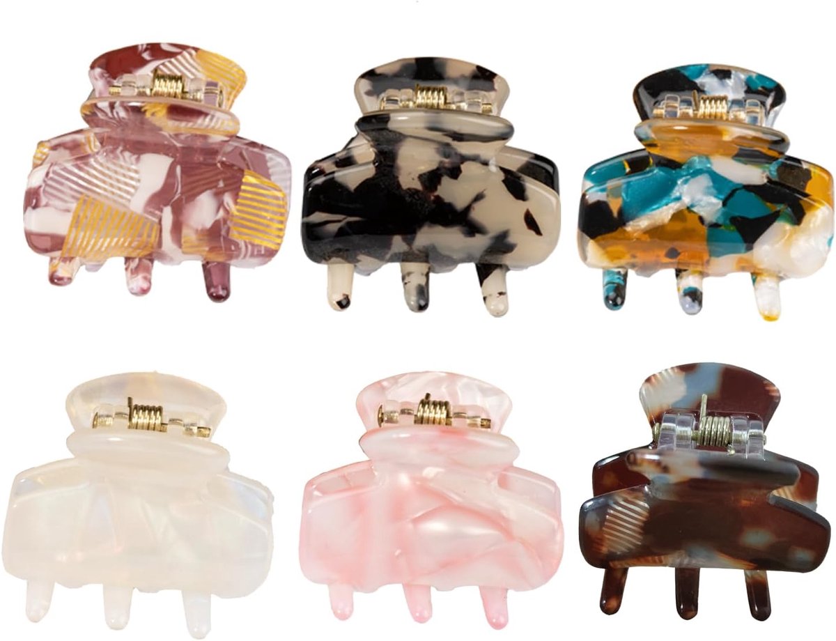 6 Stuks Antislip Haarclips - Klein Haaienhaarclips voor Vrouwen en Meisjes