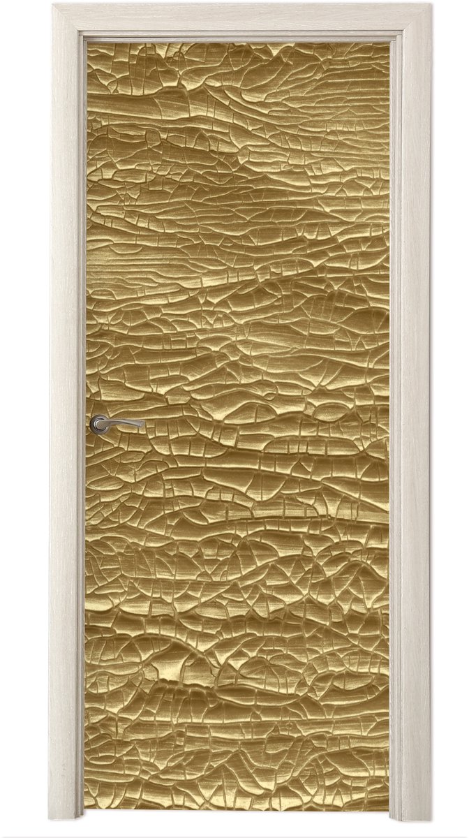 Deurposter 85x205 cm - Deursticker Goud - Verf - Abstract - Meubelfolie zelfklevend - Deur
