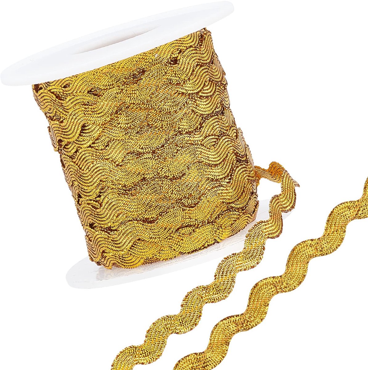 GORGECRAFT Glitter Gouden RIC Rac Trim Ribbon 27yd/25m - 5mm voor Creatief Naaiwerk