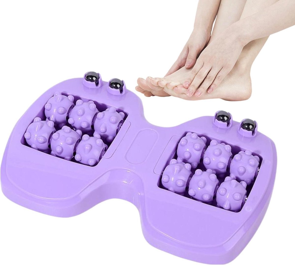 Voetmassage Roller - Voetroller Ontspanning - Spierontspanning Voeten - Ergonomisch Dubbel Ontwerp - 29 x 15 x 4 cm - Grijs