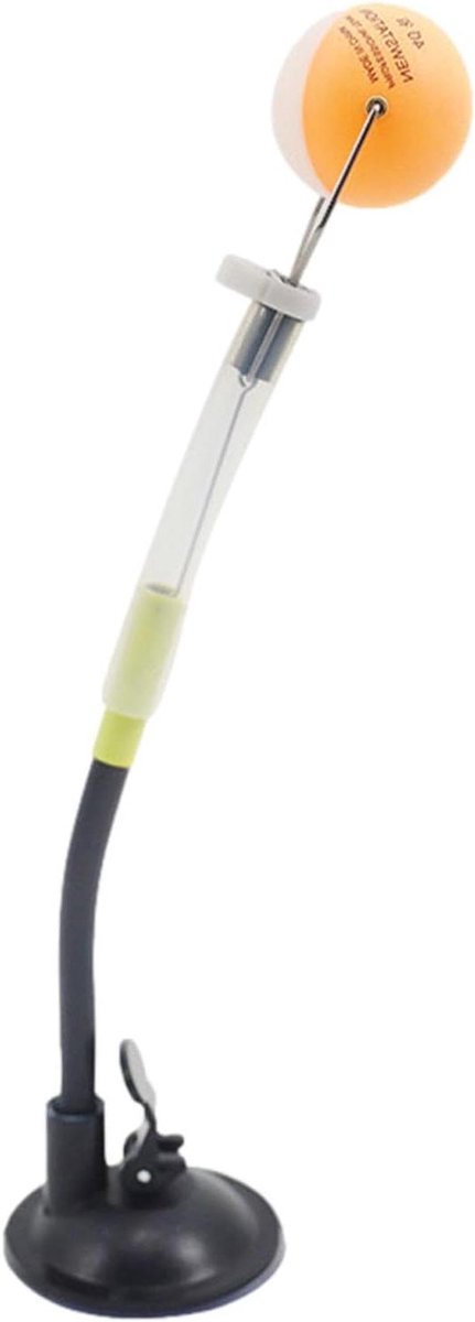 Tafeltennis Trainer - Pong Robot - Vaardigheden Verbeteren - Zuignap Basis - 19 cm - Zwart