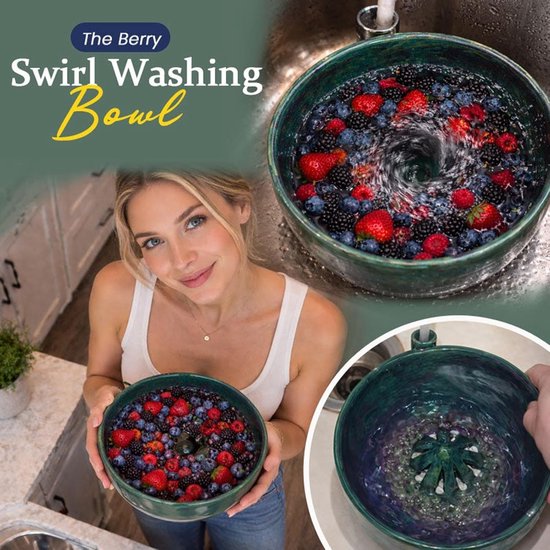 Fruit Groente Spinner - Bessen Reiniger - Snel Producten Wassen - Unieke Centrale Kegel - 15x15x8 cm - Groen — afbeelding 5