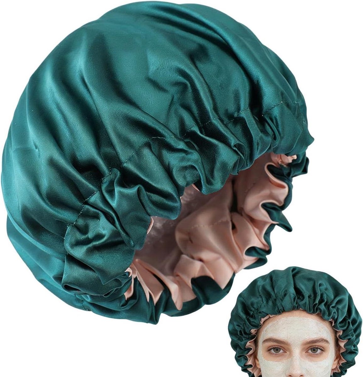 Grote Douchemuts - Haarbeschermer - Ontspannen Douchen - Dubbele Laag - 24x22cm - Zwart