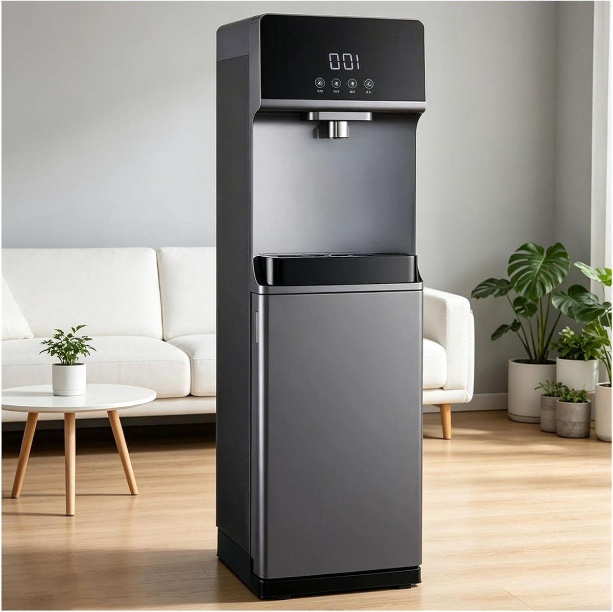 Waterdispenser - Waterkoeler - Thuis en kantoor - Snelle opwarming - 5 gallon - Grijs