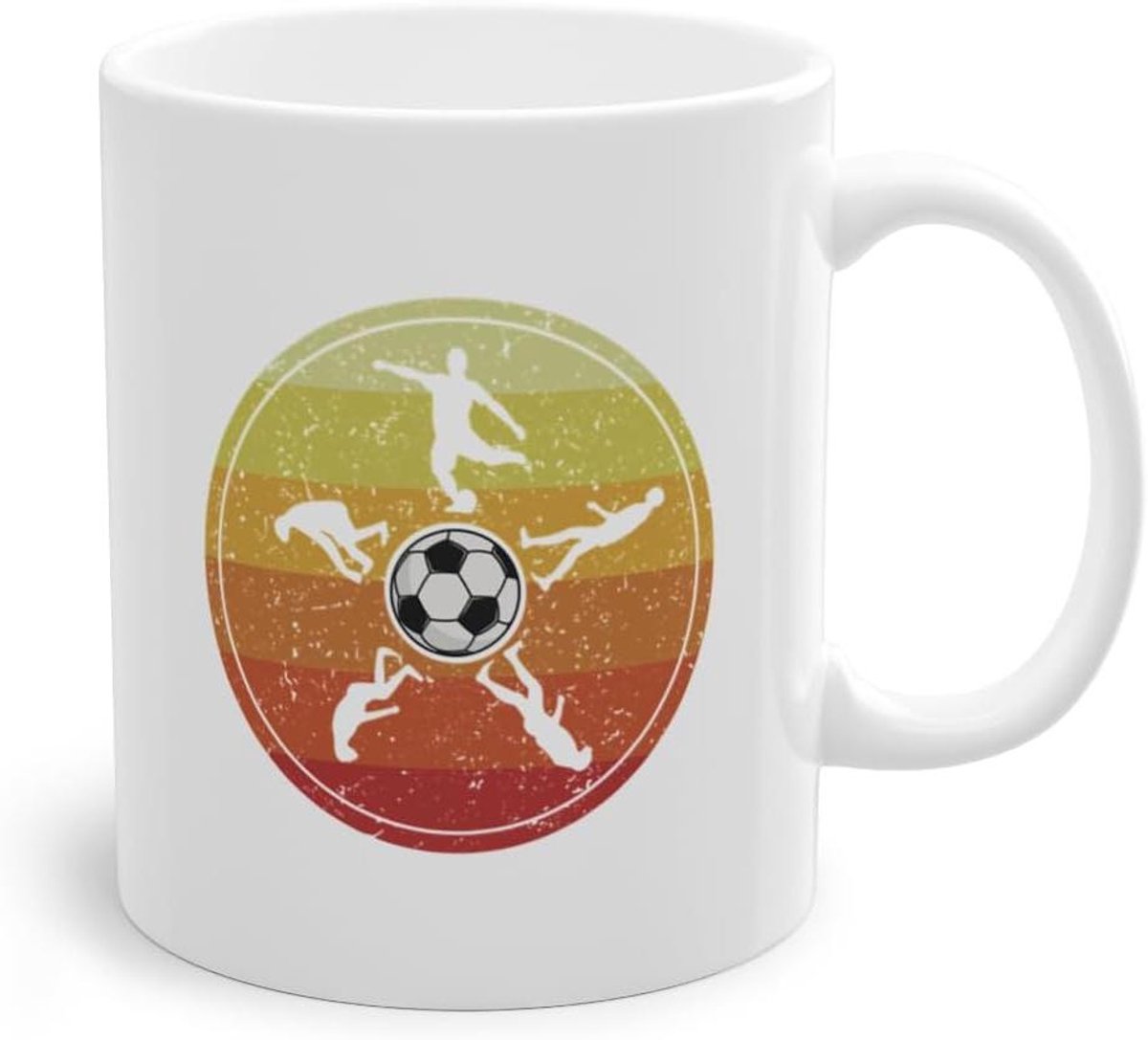 Voetbalmok - Koffiemok Mok - Ochtendkoffie Drinken - Duurzame Opdruk - 330 ml - Wit