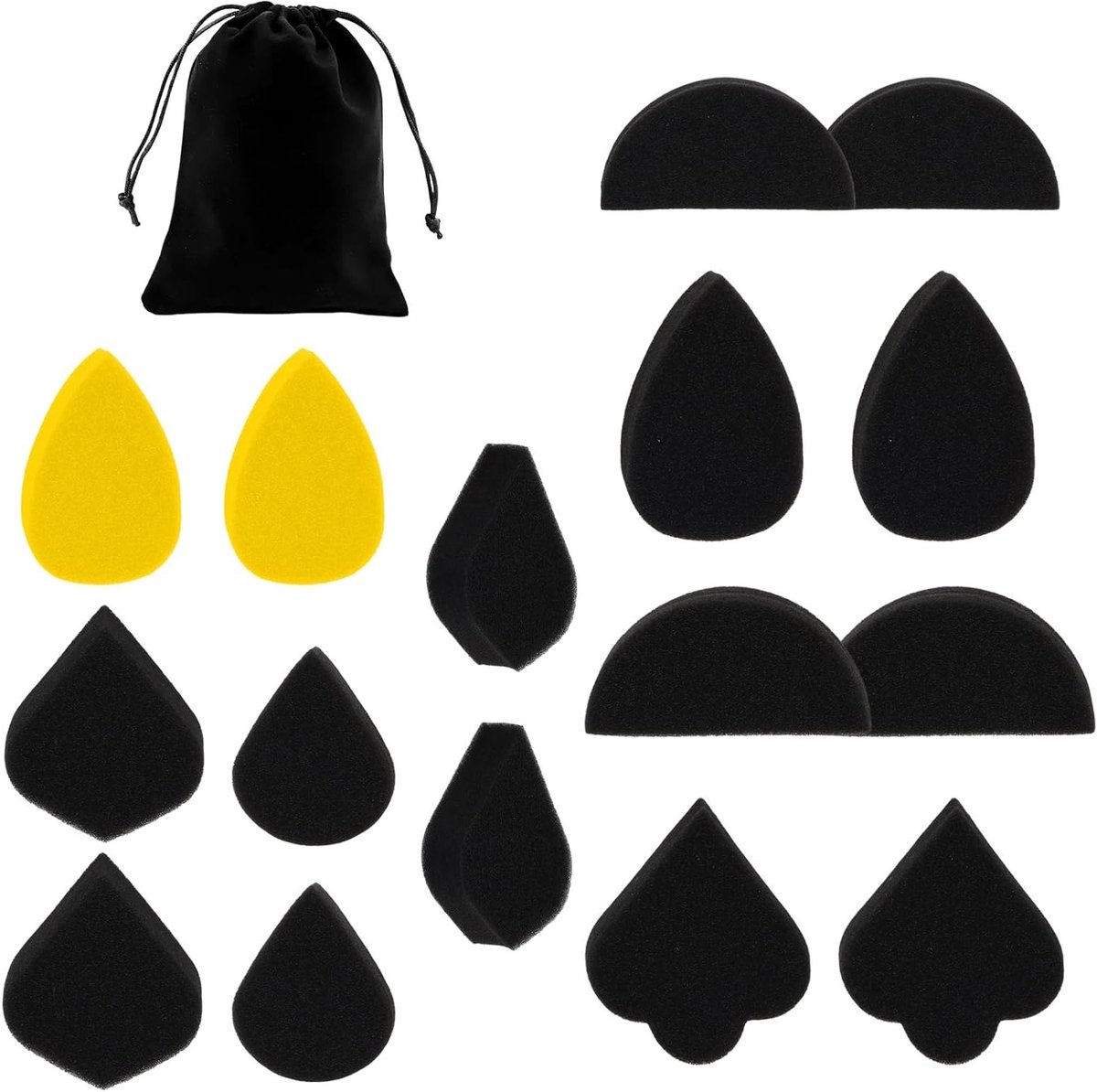 16 Stuks Make-up Sponzen Set voor Gezichtsschilderen en Bodypainting