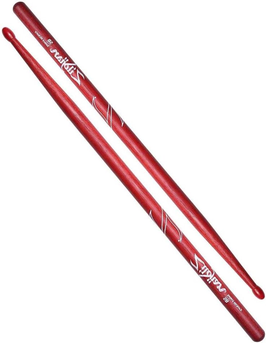 Drumstokken - Stokken voor drums - Muziek Maken - Nylon Tip - 16 cm - Rood