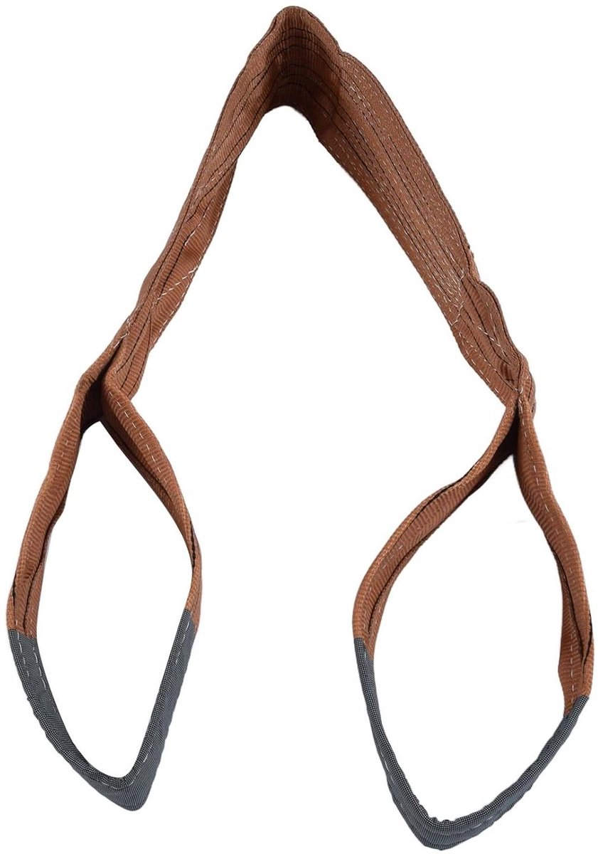 Platte hijsband - Kraanband PES - Lasten tillen - Hoge sterkte - 6 ton 150mm - Bruin
