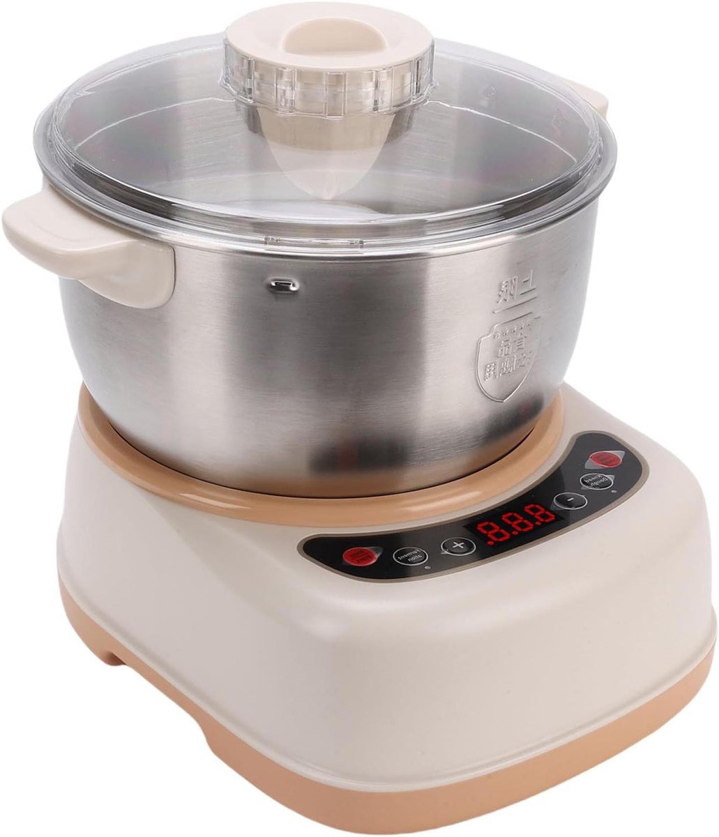 Deegmachine Met Fermentatie - Automatische Kneedmachine - Brood Bakken - Roestvrij Staal - 5 Liter Capaciteit - Zilver