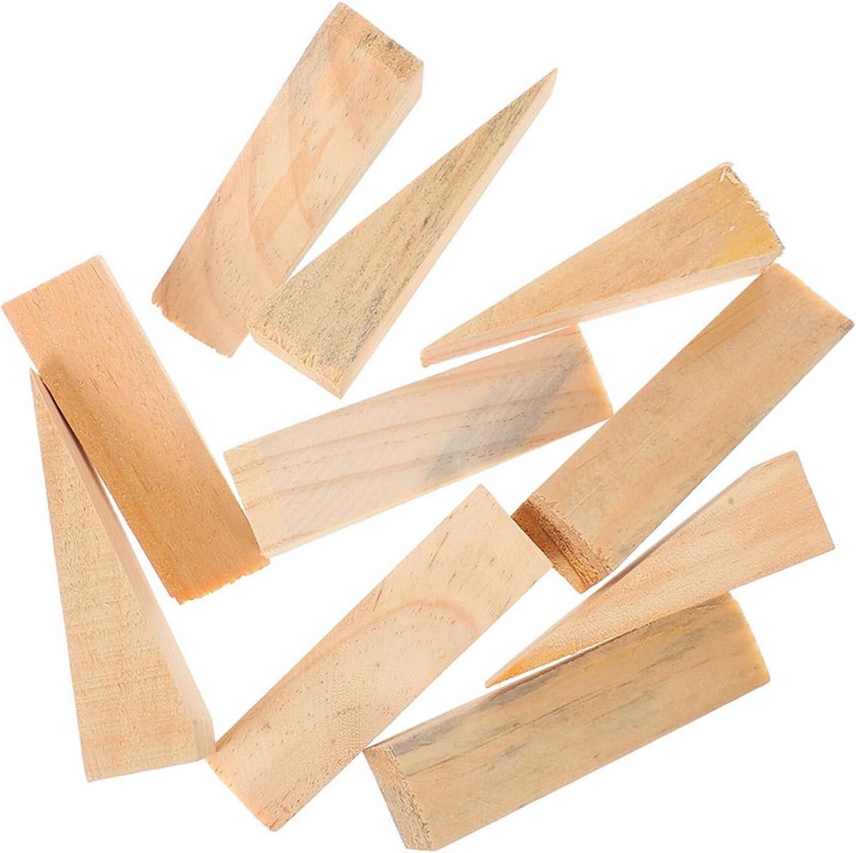 Houten Deurstopper - Deurwig Deurblok - Muren Beschermen - Antislip Oppervlak - 10x4x4 cm - Lichtgeel