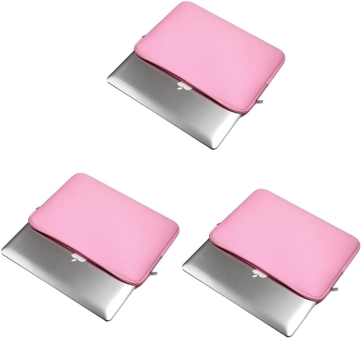 Laptop Hoezen - Notebook Bescherming - Veilig Transport - Zachte Binnenvoering - 3 stuks - Roze