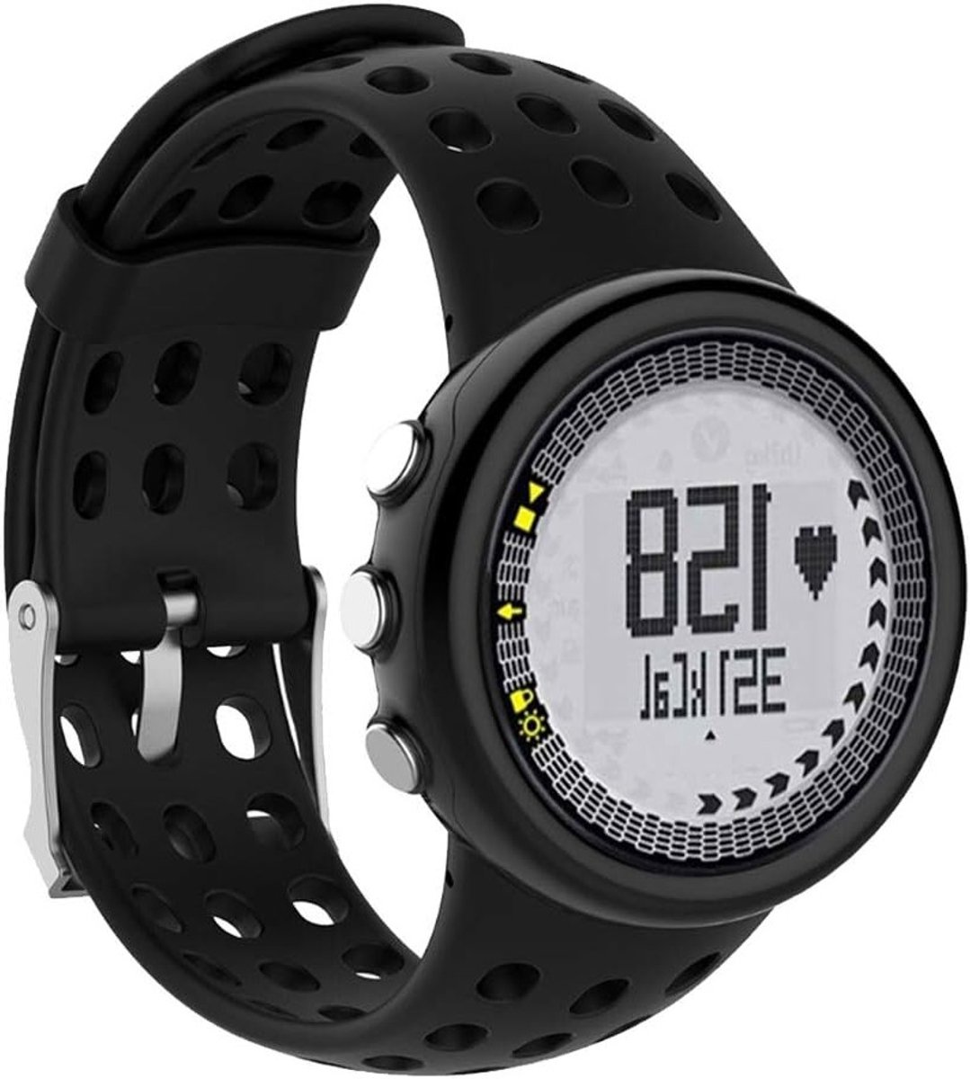 Zachte Siliconen Horlogeband voor Smartwatch, Vervangbare Sporthorlogeband voor M1 M2 M4 M5, Snelle Bevestiging, Geschikt voor Mannen en Vrouwen (Zwart)