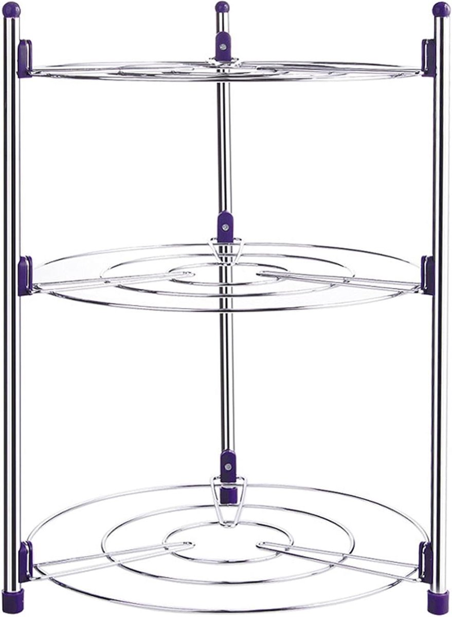 Keuken Organizer - Opbergrek - Keuken Opbergen - Drie Laags - Vloer Model - Zwart