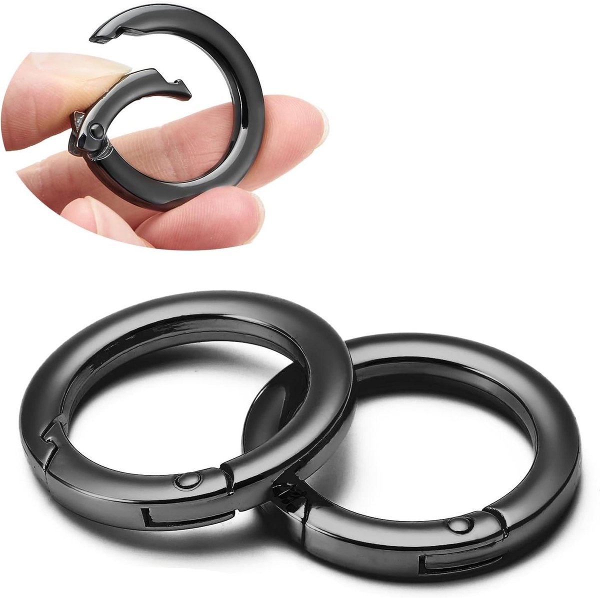 Ronde Karabijnsluiting - O-ring Snap Clip - Tassen Versieren - Met Veer - 38mm - Gunmetal