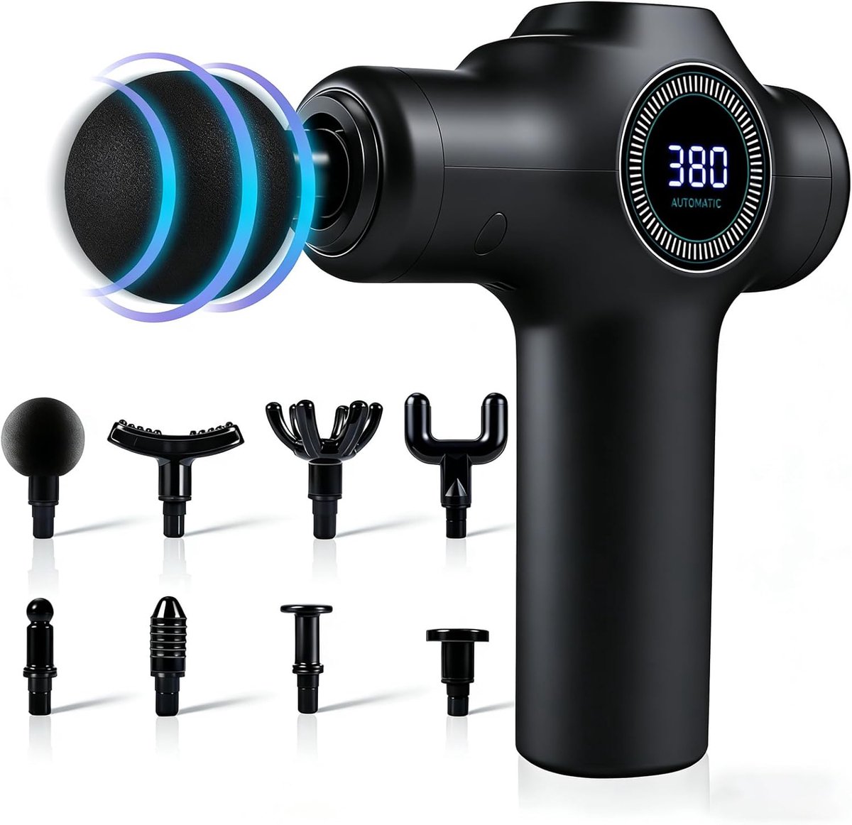 Massagepistool, Spiermassagepistool, Diepe Weefsel Massage Gun met LCD-scherm, 99 Snelheden, 8 Massagekoppen voor Spierontspanning voor Lichaam, Schouders, Benen, Rug