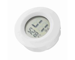 Digitale Thermometer Hygrometer - Temperatuurmeter Vochtigheidsmeter - Reptielen Terrarium - Snel en Duidelijk Afleesbaar - 45 mm Diameter - Zwart
