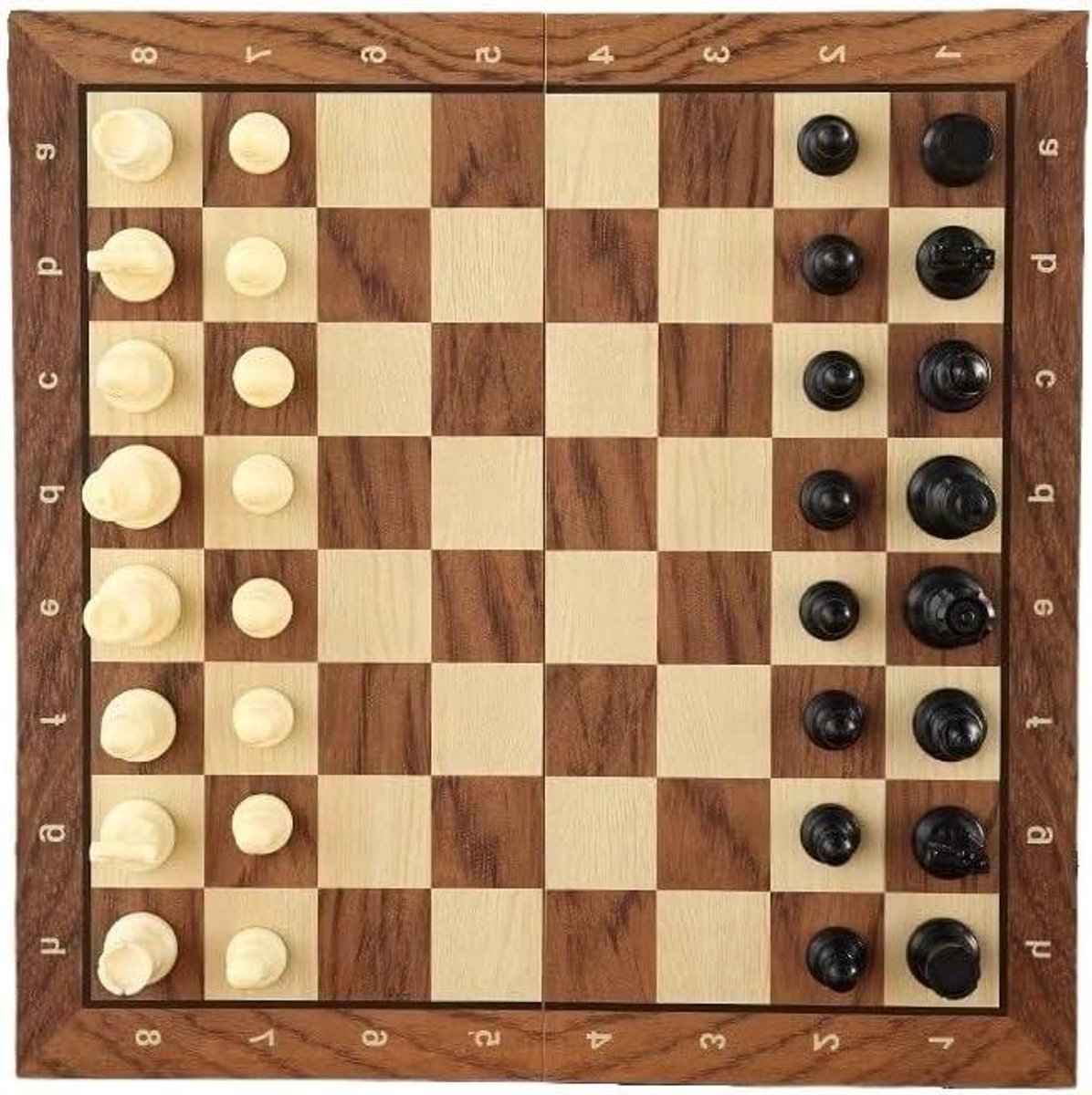 Schaakbord Opvouwbaar - Reis schaakspel - Strategisch Spel - Magnetisch - 24 x 24 cm - Bruin