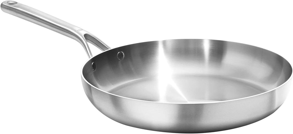 Koekenpan - Koekenpan RVS - Gelijkmatig Koken - Tri-Ply Constructie - 305 cm - Zilver