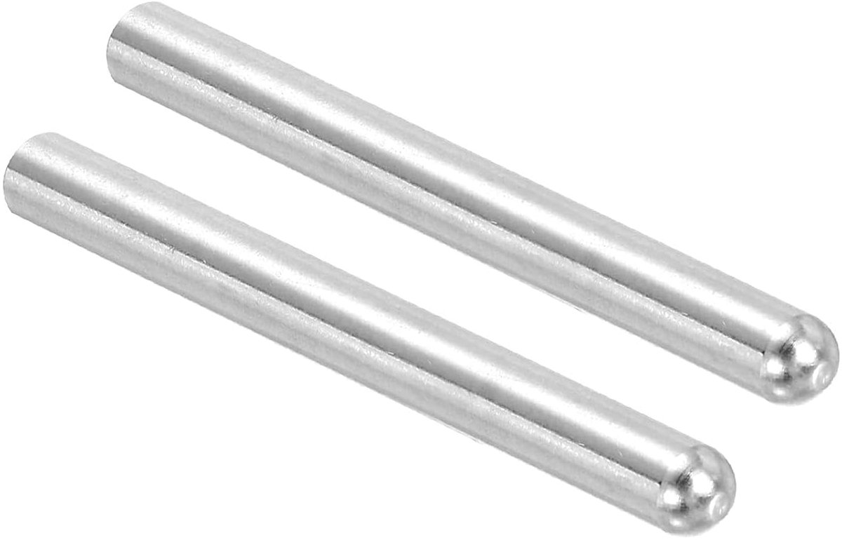 304 RVS Locking Pegs - 8 x 80 mm - 1/2 Inch Diameter - 2 Stuks - Round Head - Flat Beveled End - Metal Centering Pens - Bunk Pegs - Shelf Supports