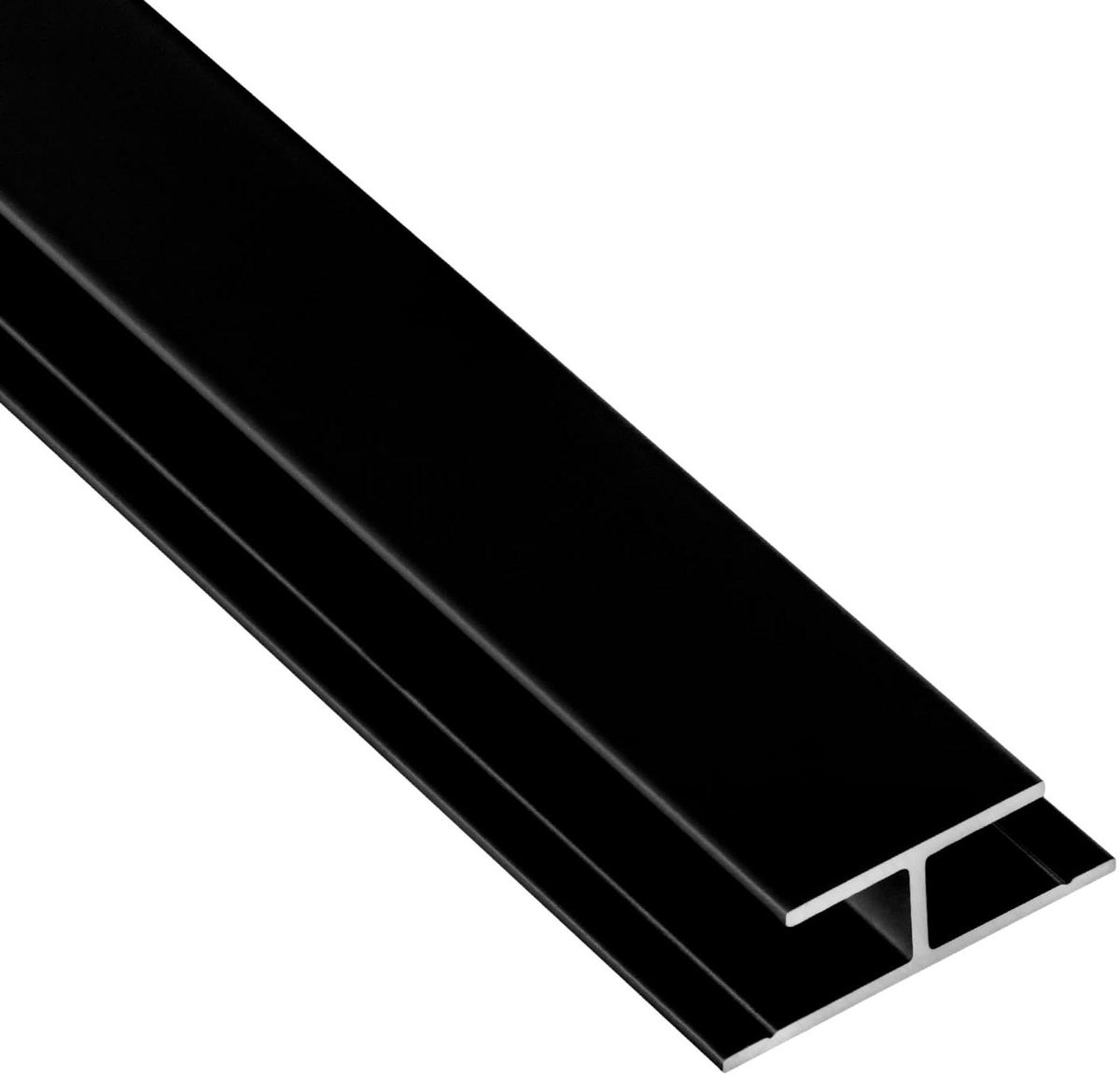 Aluminium H-profiel - Verbindingsprofiel Platen - Panelen Koppelen - Corrosiebestendig Poedercoating - 2 Meter Lengte - Zwart