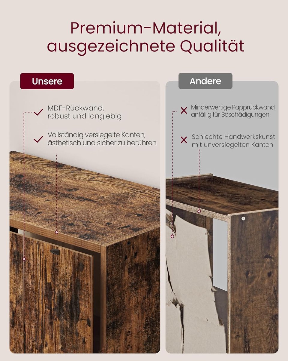 Boekenkast 175 cm Hoog – Smalle Vintage Bruine Boekenkast met Deur & Open Vakken – 6 Niveaus Verstelbare Planken – 24x60x175 cm – Ruimtebesparende Opbergkast voor Woonkamer, Kantoor & Eetkamer – ABTkantoor Premium Custos Collection