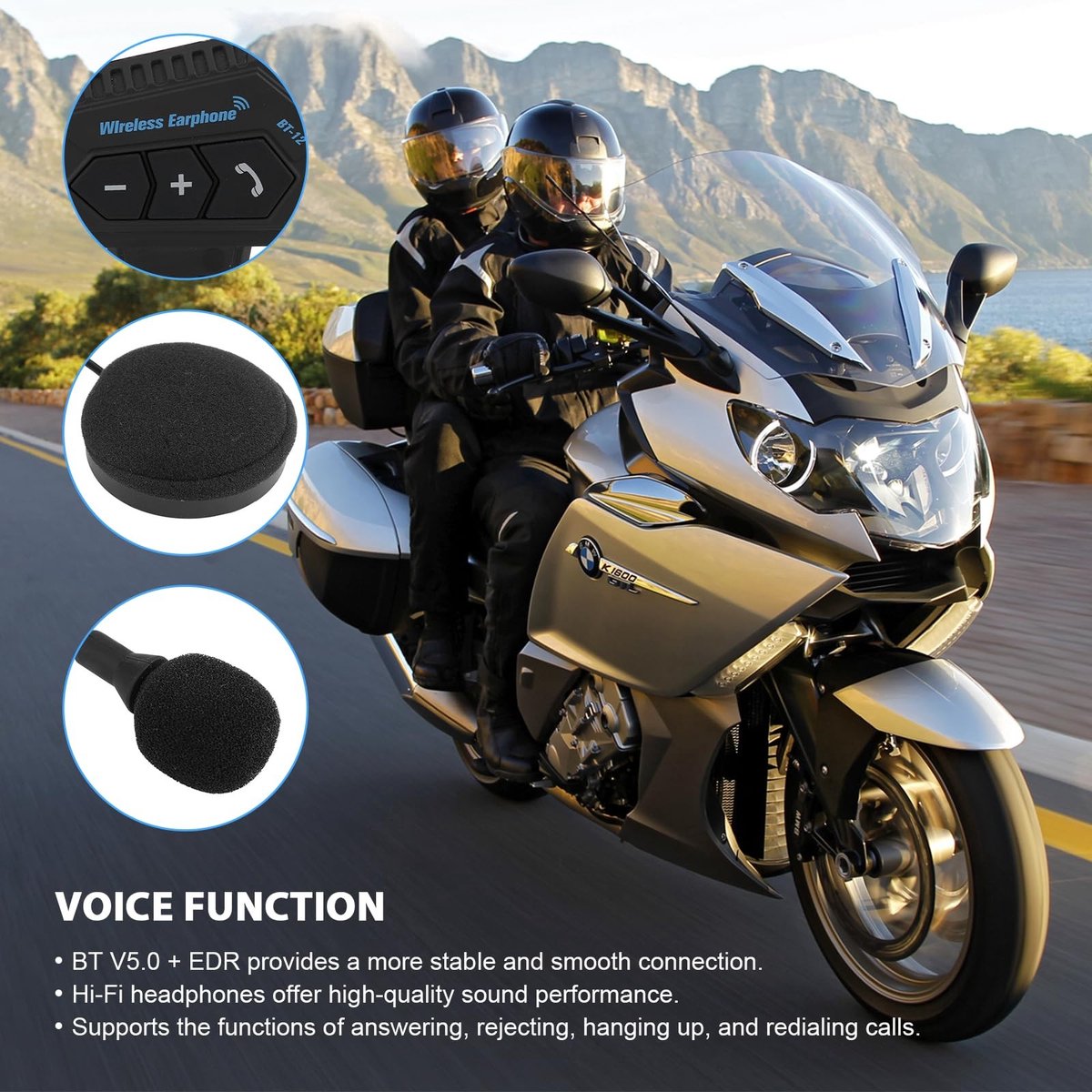 SPHProducts - Helm Bluetooth Headset - Motorhelm Headset - Handsfree Bellen - Hoofdtelefoon - Hoge Geluidskwaliteit - Communicatiesysteem - Geschikt v thumbnail 5