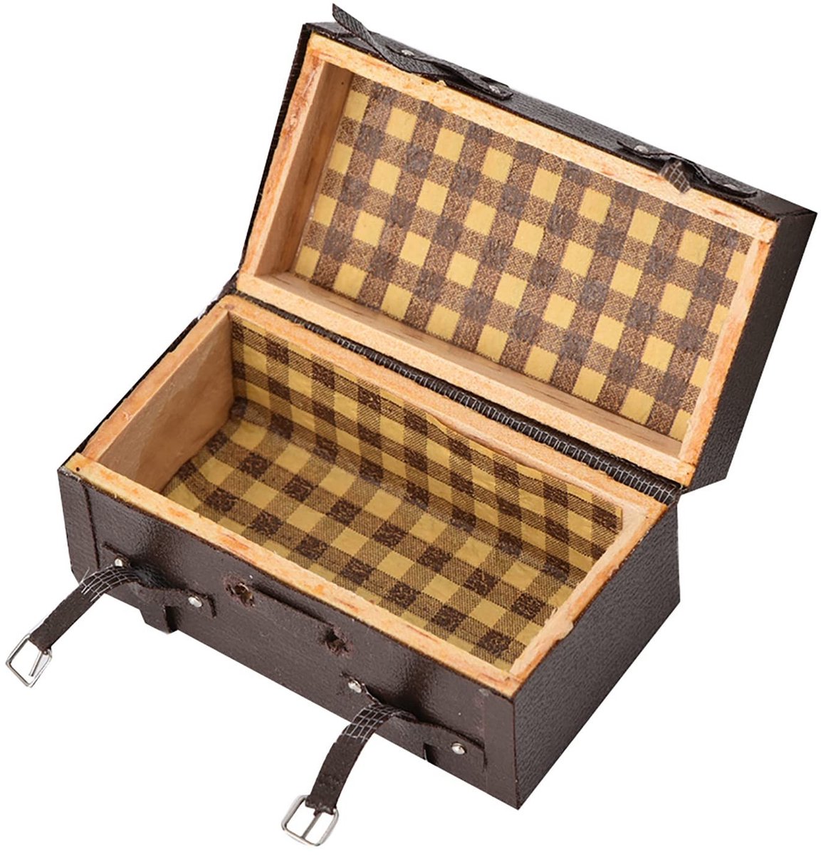 Store_7 - Poppenhuis - Vintage PU Lederen Koffer - Decoratief Ornament - Hout - Sportuitrusting - Voor Kinderen - 1:12 Schaal