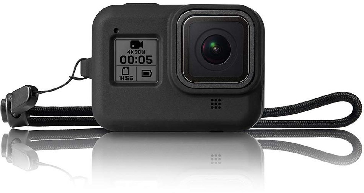 Store_8 - Camera Siliconen Case - Beschermende Cover - Zwart - Lanyard - Geschikt voor GoPro 10/9 - Voorzien van lens cap