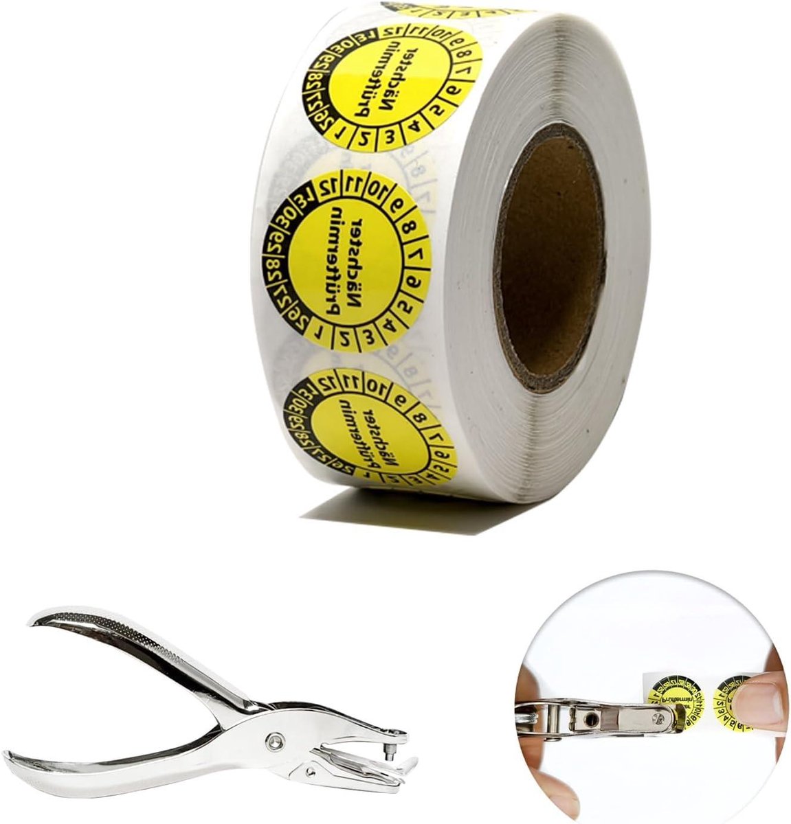 Teststickers - Datum stickers - Installatie controle - Zelfklevend - 100 stuks 20 mm - Geel
