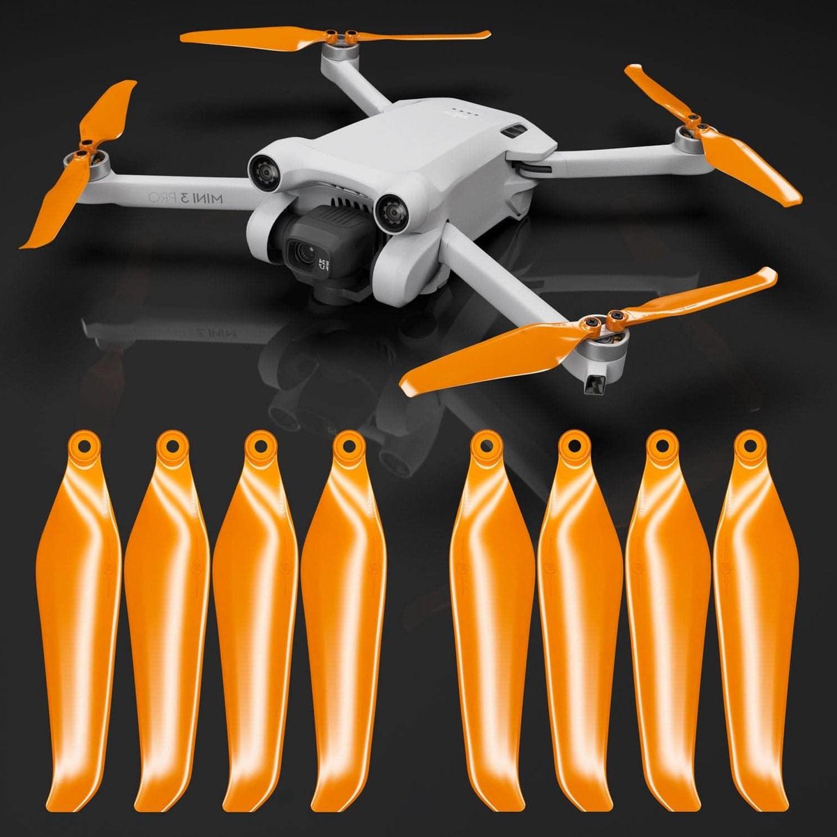 Drone Propellers - Stille Bladen - Verbeterde Vlucht - Minder Geluid - Set van 4 - Oranje