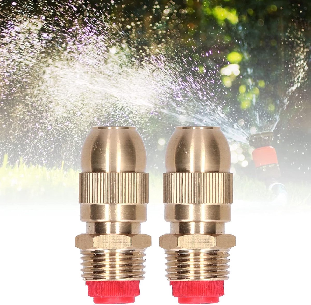 2 stuks G1/2 inch sproeimondstuk - verstelbare sproeikoppen - buitendraad - messing - nevelsproeiers - irrigatie sproeier voor tuin - landbouw - broeikas