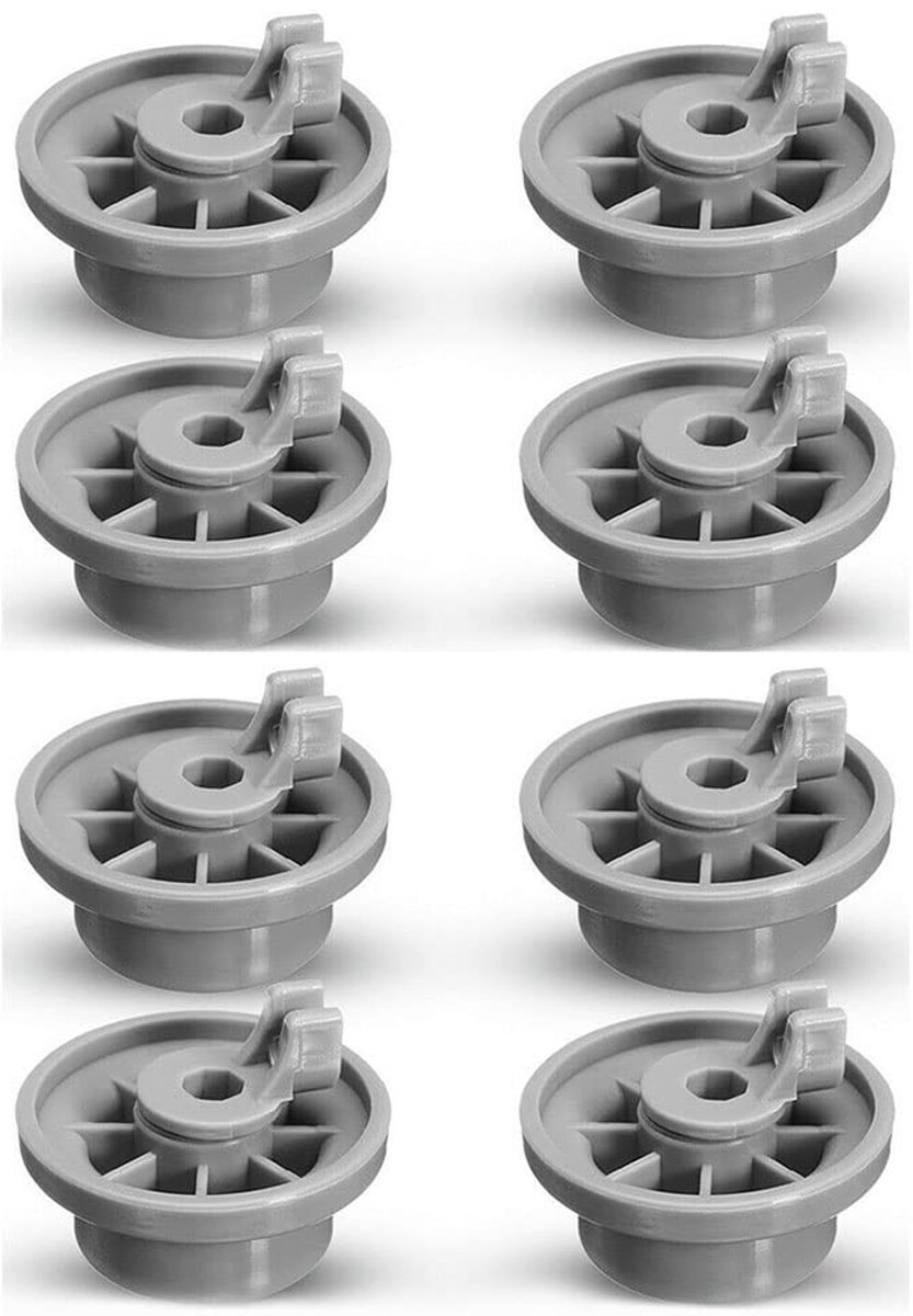 VT Goods - Vaatwasser Onderste Rack Wiel Clips - 8 Stuks Vervanging - Voor Bosch Neff Siemens - Onderste Rek Wiel - Vaatwasser Accessoires - Geschik..