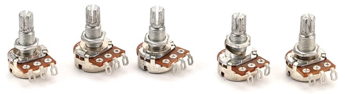 Vt products - Gitaar Potentiometer - 18mm Split Shaft - Mini Control Pot - A25K - Vervanging en Upgrade - Geschikt voor Elektrische Gitaar