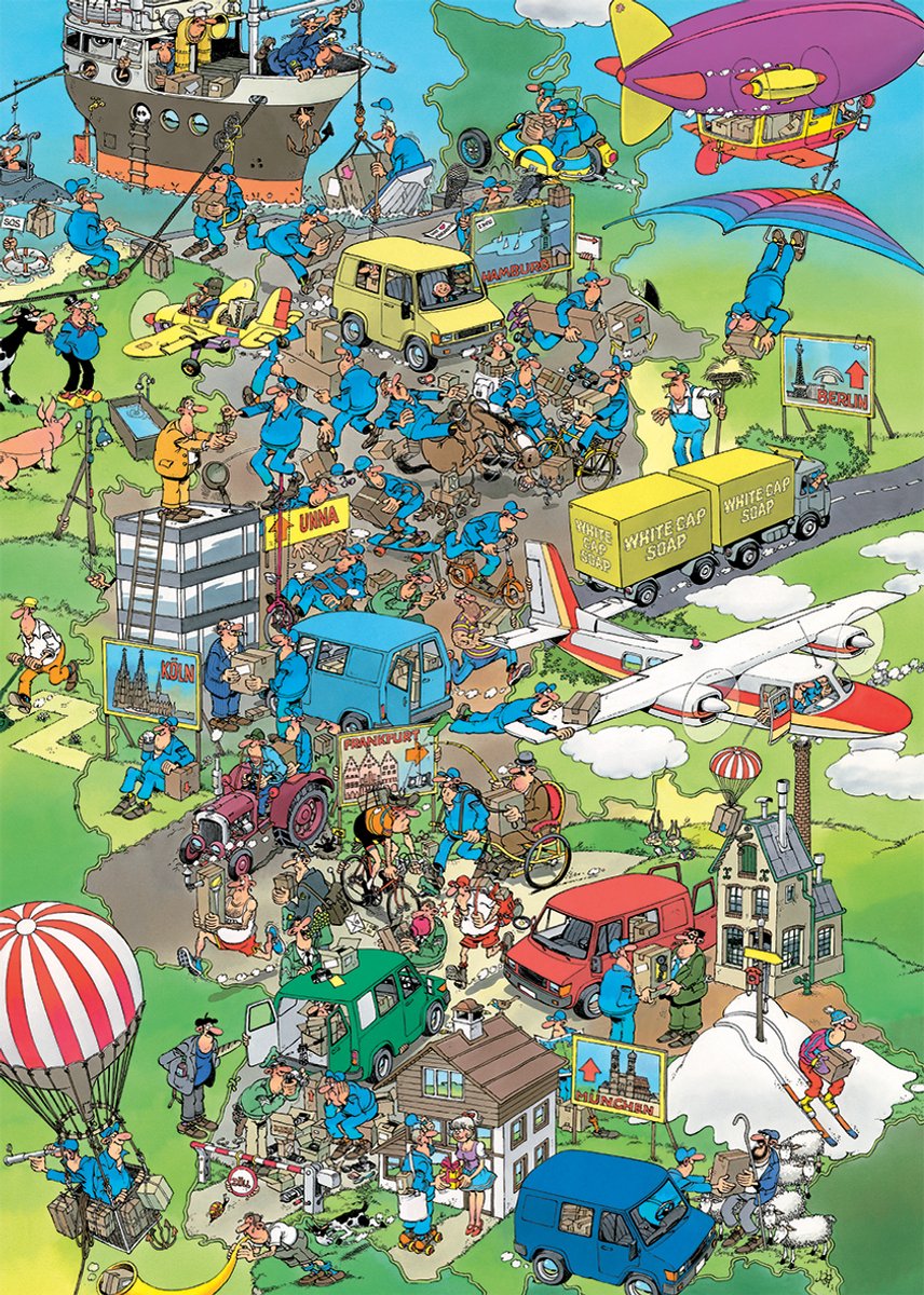 Jan van Haasteren - Oldtimer - Pakketstress - 1000 stukjes puzzel - Legpuzzel volwassenen — afbeelding 5