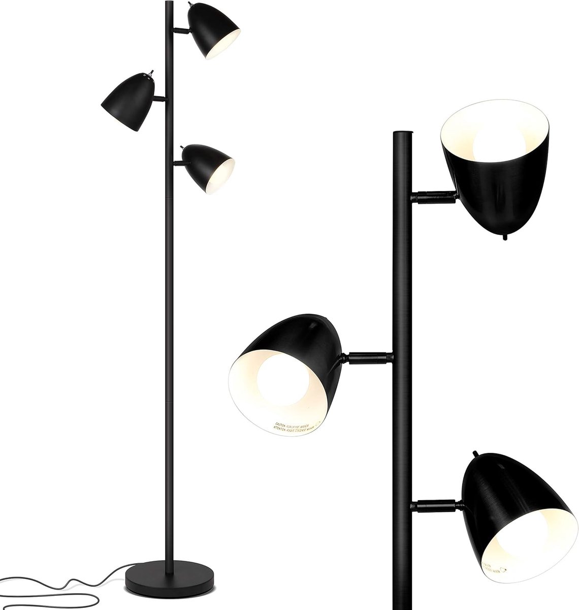 Haobosic - Staande Lamp - Zwart - E27 (Excl. Lamp)