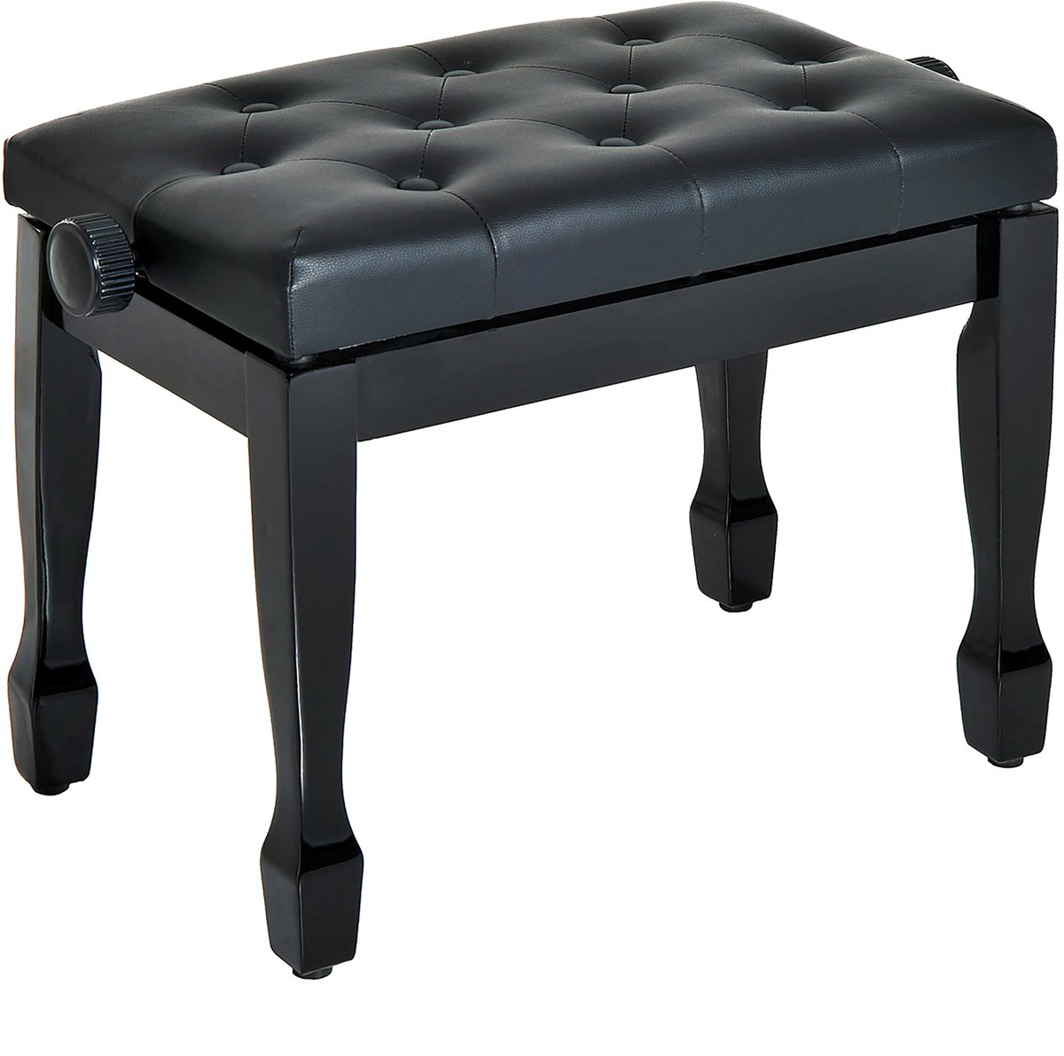 4goodz pianokruk in hoogte verstelbaar45-55 cm - Kunstleer - Zwart