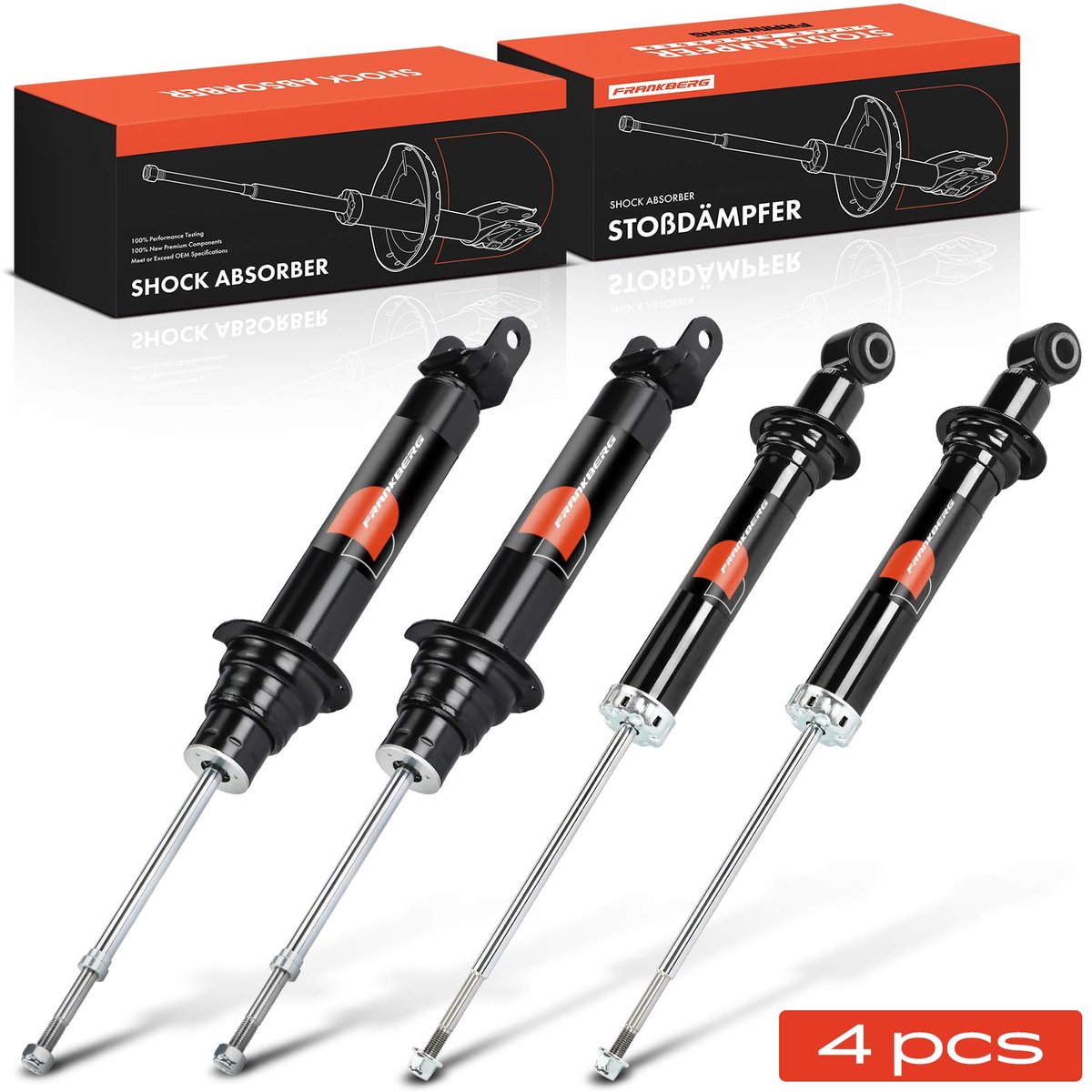 Frankberg 4x Schokdemper Gasdruk Vooras voor Mazda MX-5 III NC