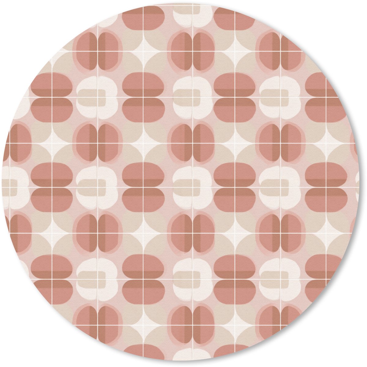 Muismat rond 30x30 cm - Mousepad Retro - Klassiek - Roze - Ronde muismatten