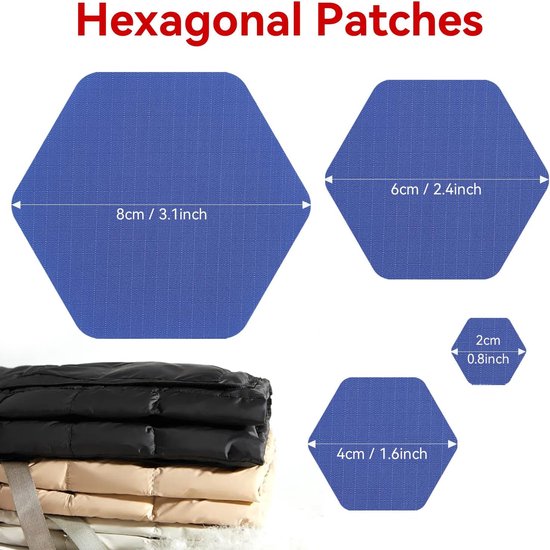Reparatiepleisters - Nylon patches - Kleding herstellen - Zelfklevend waterdicht - 8 stuks - Koningsblauw van Merkloos — afbeelding 5
