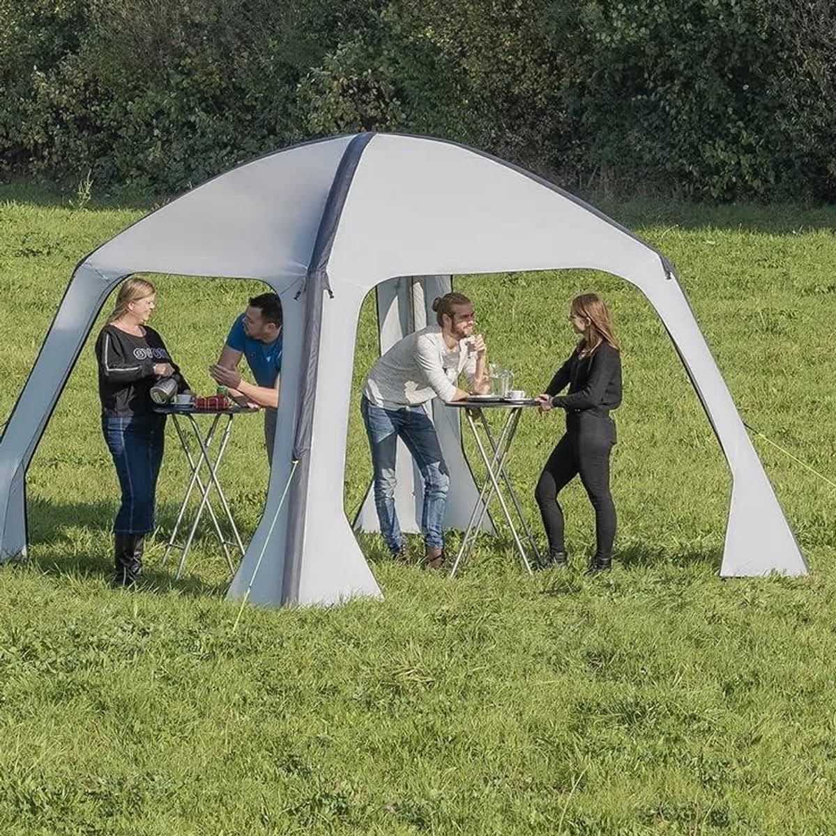 Opblaasbaar Paviljoen - Tuinpaviljoen Partytent - Buiten Feesten - Waterbestendige Afdekking - 365x365cm - Grijs