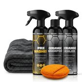 Glossio Combideal Ceramic Bescherming – Keramische Coating Set met Pre-Wash, Ceramic Shampoo en Ceramic Sealer