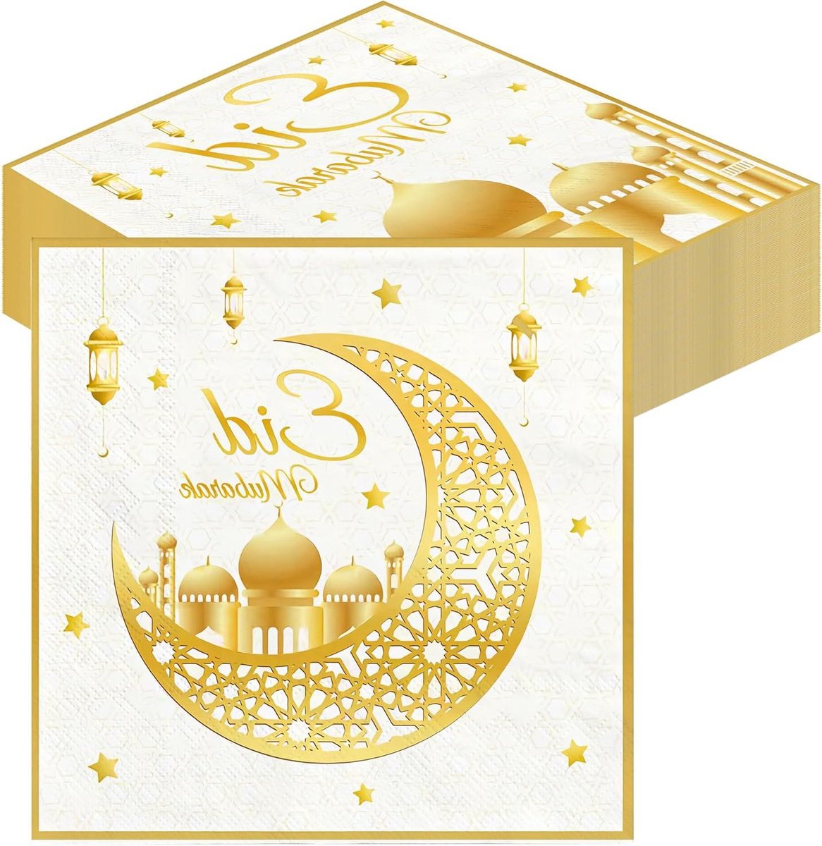 Ramadan servetten - Eid decoratie - Feestelijke tafel - Airlaid papier - 40 stuks - Gedrukt