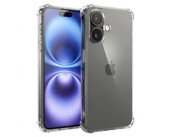 Hoesje - Geschikt voor Apple iPhone 16 - Sterk & Shockproof - Siliconen Shock Case - Hoes Cover - Telefoonhoes - Transparant