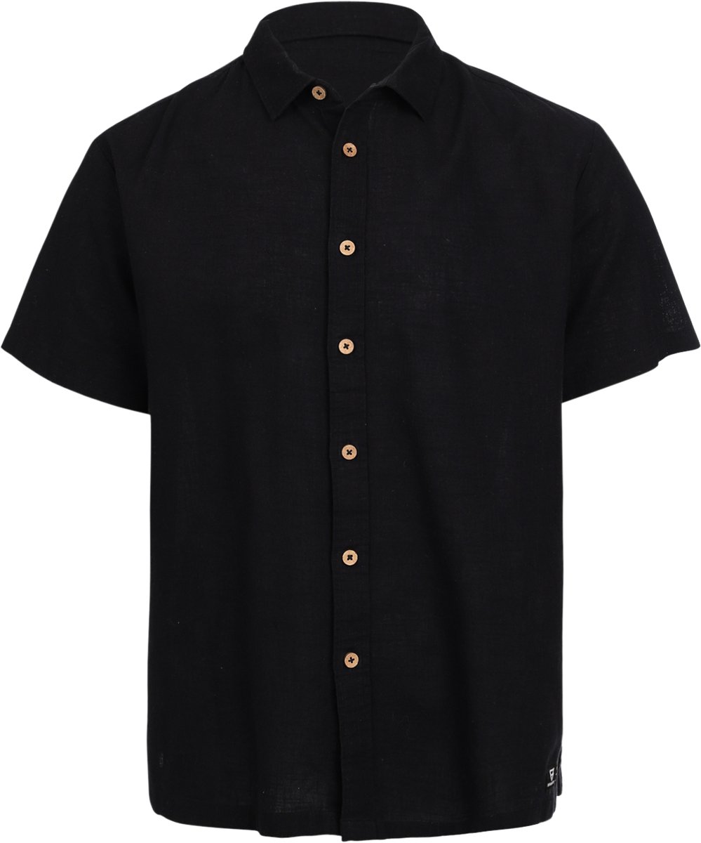 Brunotti Sirrak Shirt Heren 100% Katoen Button Up Short-Sleeve XXXL Zwart