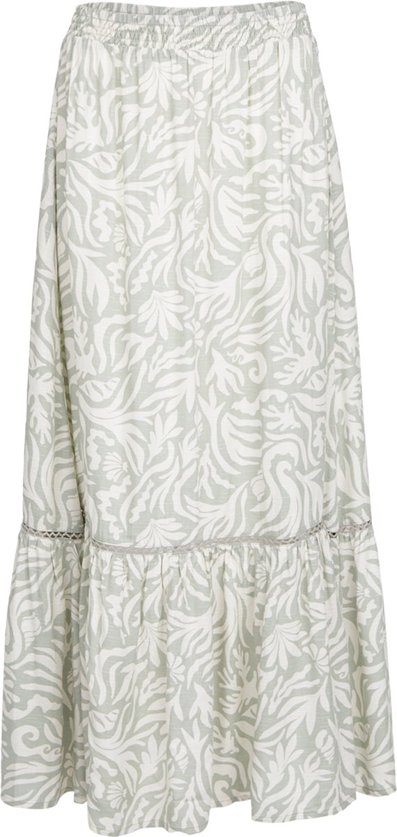 Brunotti Romaine-Print Rok Aqua Dames 100% Viscose Low waist bottom Lichtgewicht Zomer Rok XS Grijs