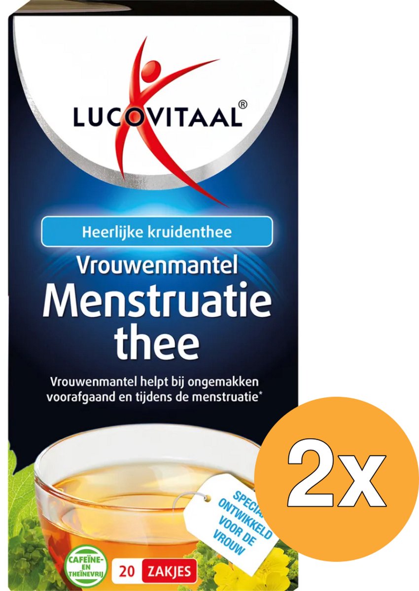 2x Lucovitaal Vrouwenmantel Menstruatie Thee (20 stuks)