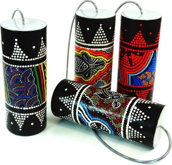 Handgemaakte Regenstok van Bamboe (40 cm) - Spaans Regenmakers Instrument met Authentiek Dotpainting van Merkloos — afbeelding 3