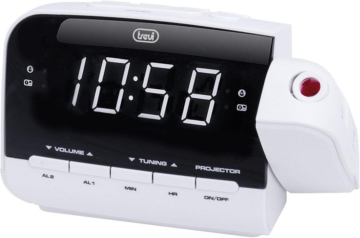 Wekkerradio - Radio wekker - Wakker worden - Tijd projectie - 153 cm - Zwart